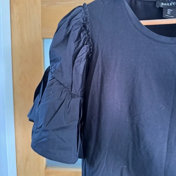 Bailey 44 Black Ruffle Sleeve Blouse - Picture 4 of 6